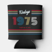 Retro Stripe 1975 Primaire kleuren Blikjeskoeler (Achterkant)