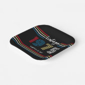  Retro Stripe 1975 Primaire kleuren Papieren Bordje (Gebogen)