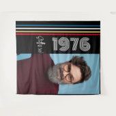 Retro Stripe 1976 50e verjaardag foto Wandkleed (Voorkant (horizontaal))