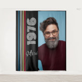 Retro Stripe 1976 50e verjaardag foto Wandkleed (Voorkant)