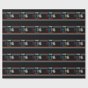  Retro Stripe 1976 50ste verjaardag of reünie Cadeaupapier