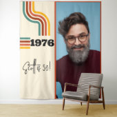 Retro Stripe  1976 Foto Tapestry Sinaasappel Wandkleed (In situ)