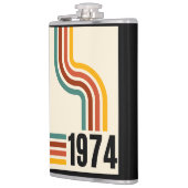 Retro Stripe 50e Verjaardag 1975 Rainbow  Heupfles (Links)