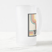 Retro Stripe 50e Verjaardag 1975 Rainbow  Matglas Bierpul (Voorkant rechts)