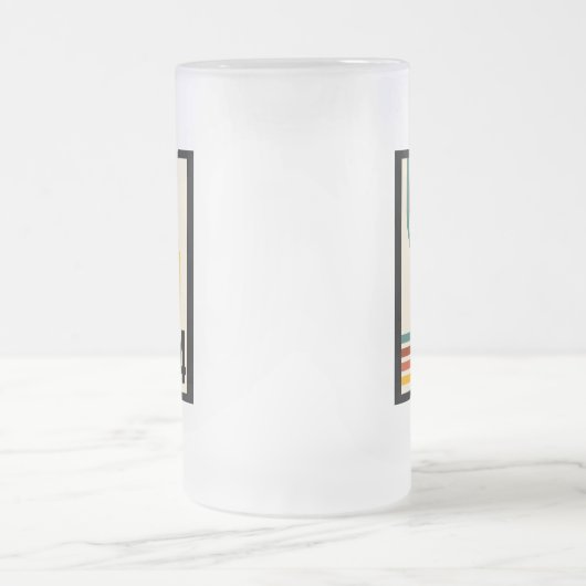 Retro Stripe 50e Verjaardag 1975 Rainbow  Matglas Bierpul (Center)