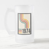 Retro Stripe 50e Verjaardag 1975 Rainbow  Matglas Bierpul (Links)