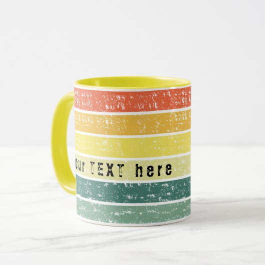 Retro Stripe Aangepaste Strandinrichting Mok (Voorkant links)