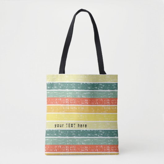 Retro Stripe Aangepaste Strandtas Tote Bag (Voorkant)