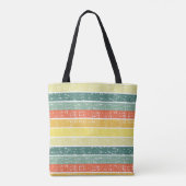 Retro Stripe Aangepaste Strandtas Tote Bag (Achterkant)