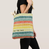 Retro Stripe Aangepaste Strandtas Tote Bag (Dichtbij)