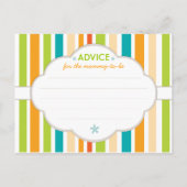 Retro Stripe Baby shower Advies voor mamma (Achterkant)