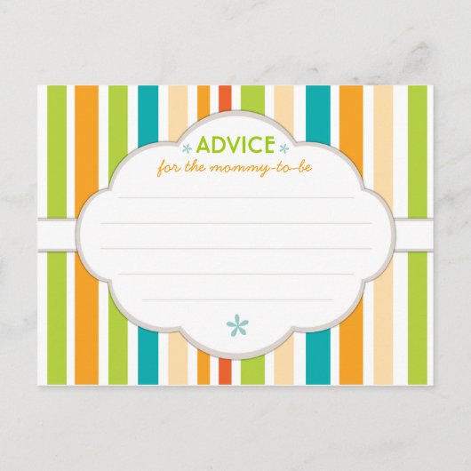 Retro Stripe Baby shower Advies voor mamma (Achterkant)