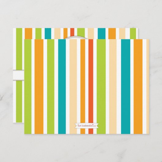 Retro Stripe Baby shower Advies voor mamma (Voorkant / Achterkant)