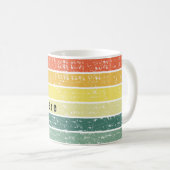 Retro Stripe Distressed Aangepast strand Koffiemok (Voorkant rechts)