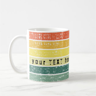 Retro Stripe Distressed Aangepast strand Koffiemok