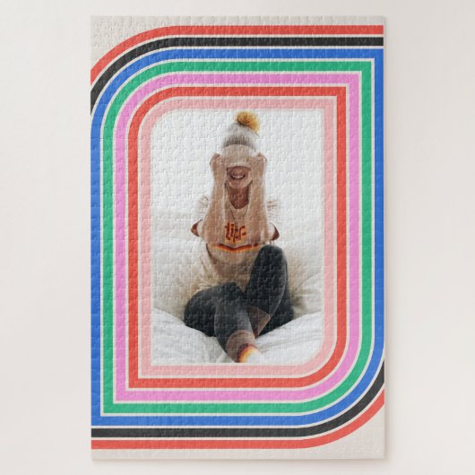 Retro Stripe  foto 1970s Puzzle 20x30 Legpuzzel (Verticaal)