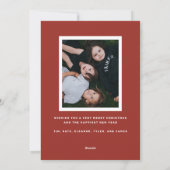 Retro Stripe Foto Kerstmis Feestdagenkaart (Achterkant)