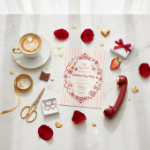 Retro Stripe Galentine's Invitation Kaart