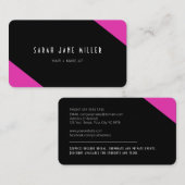 Retro Stripe - jaren '80 zwart roze Visitekaartje (Voorkant / Achterkant)