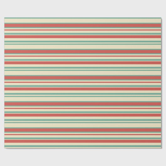Retro Stripe kerstpapier Cadeaupapier (Vlak)