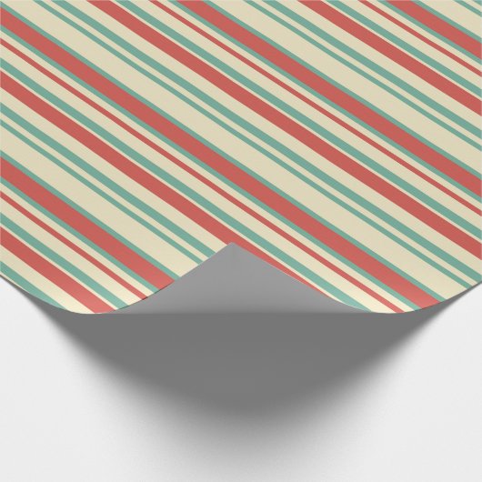Retro Stripe kerstpapier Cadeaupapier (Hoek)