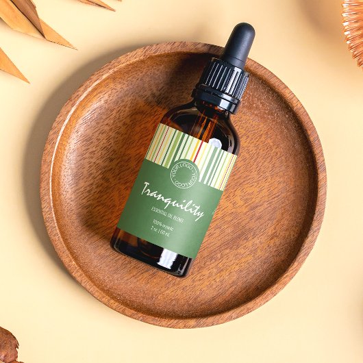 Retro Stripe Lijnen Cosmetische Druppelflesje Etik Etiket