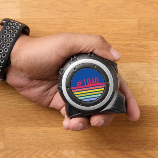 Retro Stripe Nummer Een Papa Rolmaat (Huis)