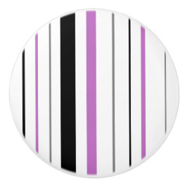 Retro Stripe paarse zwarte grijze keramische knop