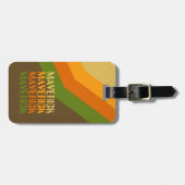 Retro Stripe Patroon Aardse Kleuren Herhalende Naa Bagagelabel (Voorkant horizontaal)