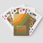 Retro Stripe Patroon Aardse Kleuren Herhalende Naa Pokerkaarten (Achterkant)