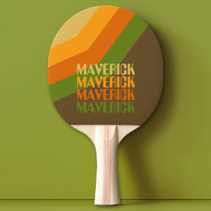 Retro Stripe Patroon Aardse Kleuren Herhalende Naa Tafeltennisbatje