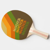 Retro Stripe Patroon Aardse Kleuren Herhalende Naa Tafeltennisbatje (Zijkant)