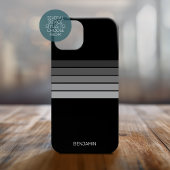 Retro Stripe Patroon Black Grey  vibe Case-Mate iPhone Case