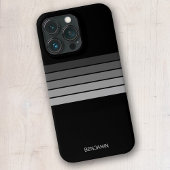 Retro Stripe Patroon Black Grey  vibe Case-Mate iPhone Case