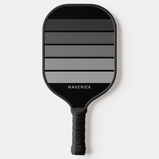 Retro Stripe Patroon Black Grey vibe Pickleball Paddle (Achterkant)