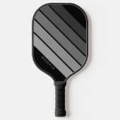 Retro Stripe Patroon Black Grey  vibe Pickleball Paddle (Voorkant)