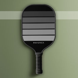 Retro Stripe Patroon Black Grey  vibe Pickleball Paddle