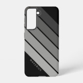Retro Stripe Patroon Black Grey  vibe Samsung Galaxy Hoesje (Achterkant)