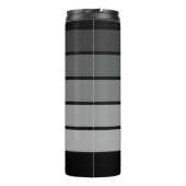 Retro Stripe Patroon Black Grey  vibe Thermosbeker (Achterkant)