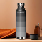 Retro Stripe Patroon Black Grey  vibe Waterfles