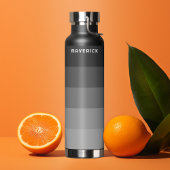 Retro Stripe Patroon Black Grey  vibe Waterfles