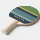 Retro Stripe Patroon Blauw Groen vibe Tafeltennisbatje (Voorkant Gekanteld)