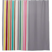 Retro Stripe Patroon Douchegordijn (Voorkant)