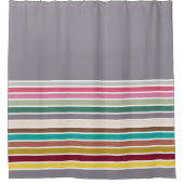 Retro Stripe Patroon Douchegordijn (Voorkant)
