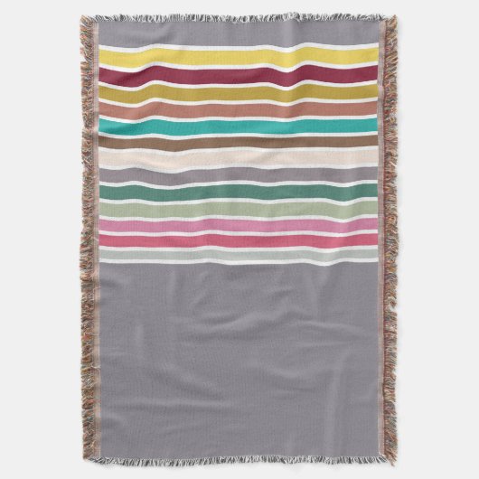 Retro Stripe Patroon Geweven Gooi Deken (Voorkant Verticaal)