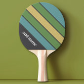 Retro stripe patroon grijs blauw groen - Custom Na Tafeltennisbatje