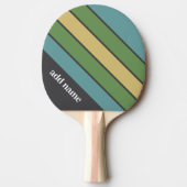 Retro stripe patroon grijs blauw groen - Custom Na Tafeltennisbatje (Voorkant)