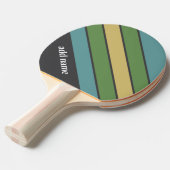 Retro stripe patroon grijs blauw groen - Custom Na Tafeltennisbatje (Voorkant Gekanteld)