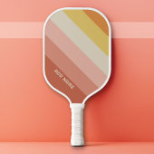 Retro Stripe Patroon Koraal Roze  vibe Pickleball Paddle