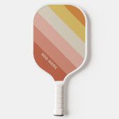 Retro Stripe Patroon Koraal Roze  vibe Pickleball Paddle (Achterkant)